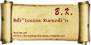 Bölcsics Kurszán névjegykártya